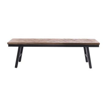 Herringbone - Panchina in legno di teak naturale 150x40