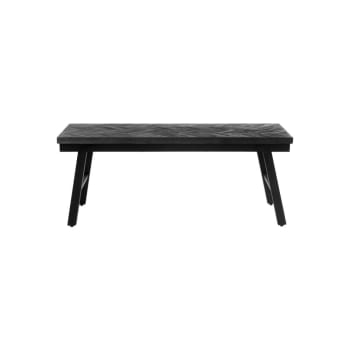 Herringbone - Panchina in legno di teak nero 110x40