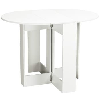 Table pliable JUNO blanc et effet chêne 104cm