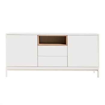 Hub - Aparador dm - dm chapado en roble natural - blanco 150 x 70 cm