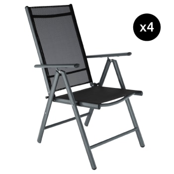 4 sillas de jardín plegables de aluminio aluminio antracita