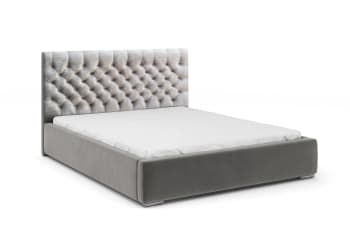 MERING - Polsterbett mit Bettkasten 140x200 cm, Grau