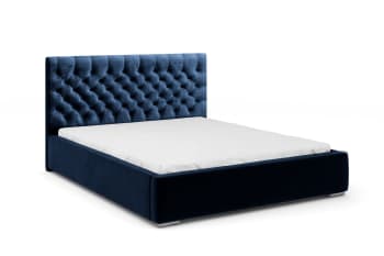 MERING - Polsterbett mit Bettkasten 160x200 cm, Blau