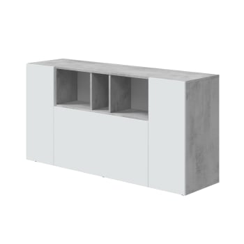 DRP-016673L-.. - Aparador de 3 puertas y hueco celdas cemento y blanco artik