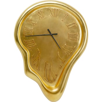 Big drop - Horloge murale en polyrésine dorée 127x92