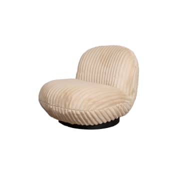 Swivel - Drehbarer Sessel aus flauschigem Material, beige
