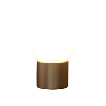 Lampe à poser led métal verre h23cm laiton