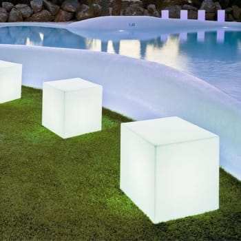 Cuby 45 - Lampe d'extérieur cube lumineux h43cm blanc