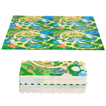 HOMCOM - Tappeto puzzle per bambini 36 pezzi antiscivolo schiuma eva colorato