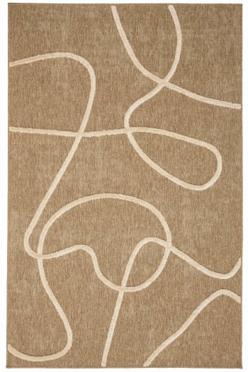 Palma - Tapis aspect jute à motif ligne en relief - Blanc - 200x290 cm