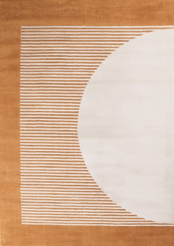Nely - Tapis de salon à poils ras motif arc - Ocre - 160x230 cm