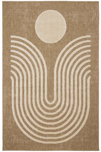 Palma - Tapis aspect jute à motif géométrique en relief - Blanc - 80x150 cm