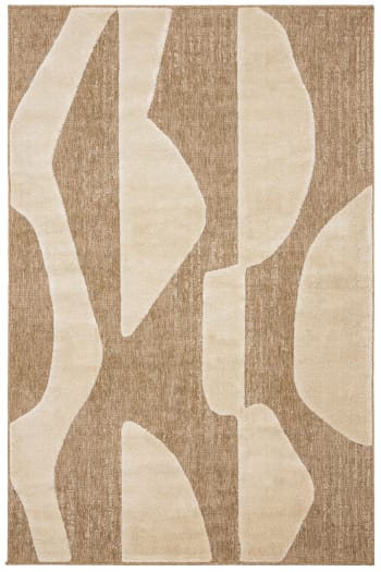 Palma - Tapis aspect jute à motif graphique en relief - Blanc - 200x290 cm