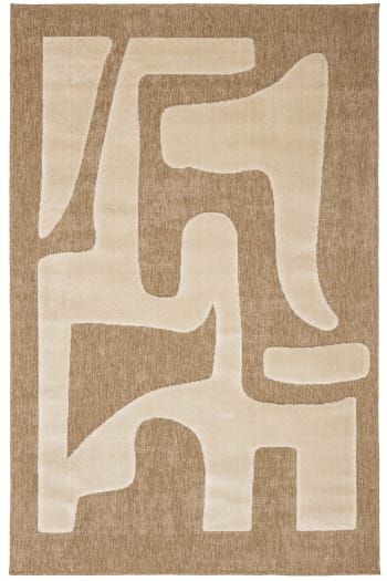 Palma - Tapis aspect jute à motif abstrait en relief - Blanc - 80x150 cm