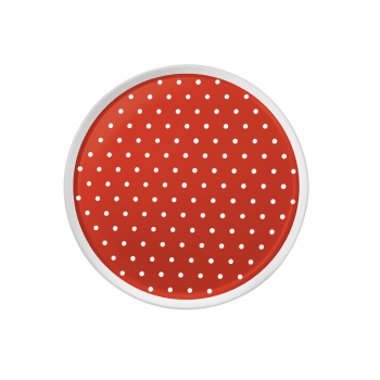 Plumetis rouge - Plato de aperitivo (juego de 6) porcelena rojo