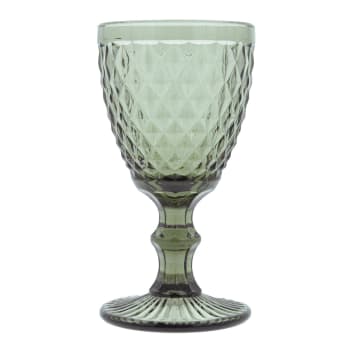 Diamond fume - 6er Set Stielglas 20 cl aus gepresstem Glas, Grau