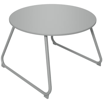 Table basse de jardin ronde Ø 60 cm métal époxy gris