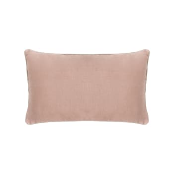 Coussin déhoussable Ocre avec contour frange 30 x 50 cm