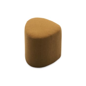 Tao - Pouf in tessuto a forma di ciottolo mostarda marrone