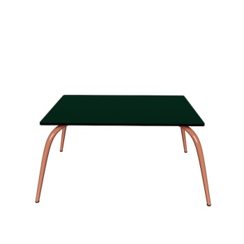 Sun - Table basse en stratifié verte avec pieds terracotta