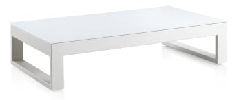 Bianco - Mesa centro aluminio blanco cristal blanco