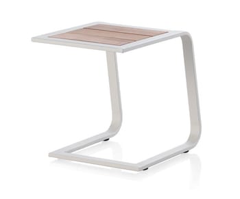 Cires - Table d'appoint de chaise longue en aluminium blanc