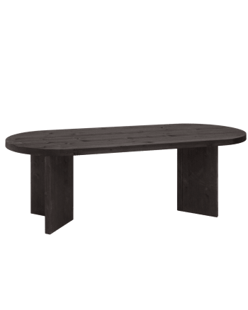 Mesa de centro de madera maciza en tono roble oscuro de 109,4x45x74cm