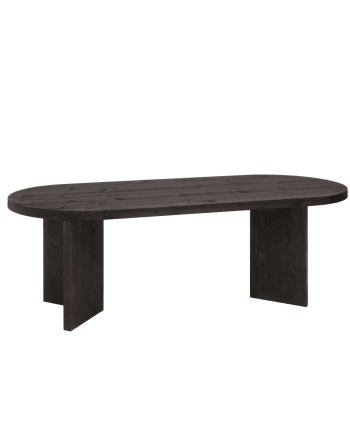 Osaka - Table à manger en bois de sapin noir 180x75cm