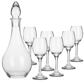 Set de 6 verres à Vin + carafe décanteur à vin en verre