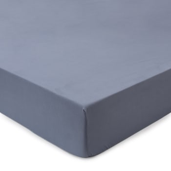 Mata - Soft-Peach-Spannbettlaken - 100% Baumwolle - 200x200 cm, Graublau