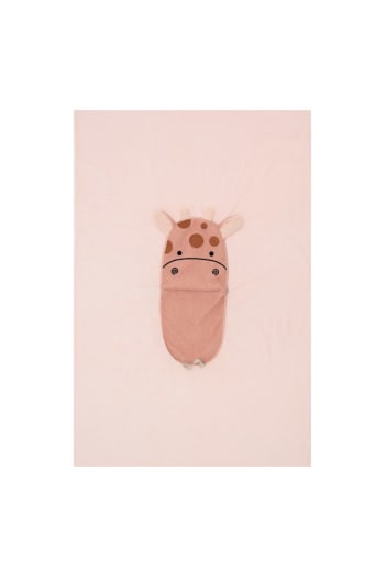 MANTA INFANTIL  VIAJE - Manta infantil de viaje jirafa rosa