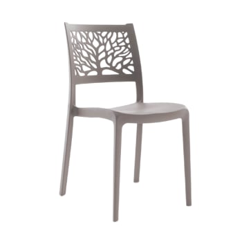 Flora - Set di 6 sedie in resina con fibra di vetro tortora