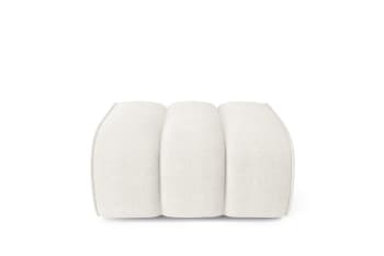 Leonie - Pouf carré en tissu   blanc pur