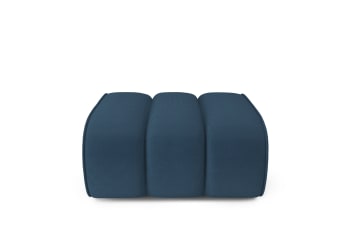 Leonie - Pouf carré en velours côtelé   bleu paon