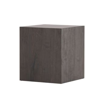 Pauyo - Table d'appoint cubique en bois marron