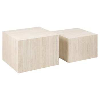 Zoah - Set de 2 tables gigognes carrées effet bois