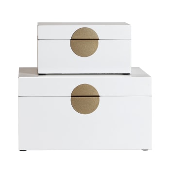 Caisse en bois mdf blanc - lot de 2