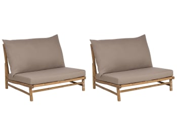 Todi - Lot de 2 chaises Bois Taupe