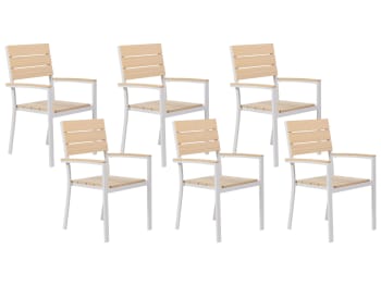 Como - Lot de 6 chaises de jardin beige