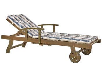 Amantea - Chaise longue en bois solide bois foncé
