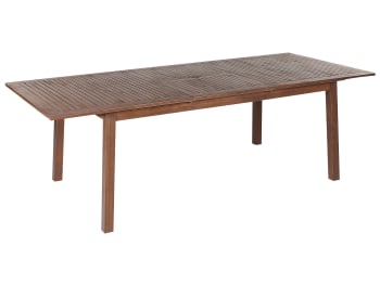 Cesana - Table extensible 8 personnes en acacia bois foncé