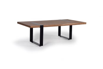 Table basse en bois d'acacia et métal