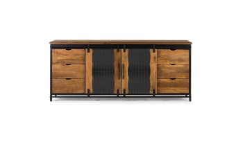 Buffet en bois massif façades sculptées