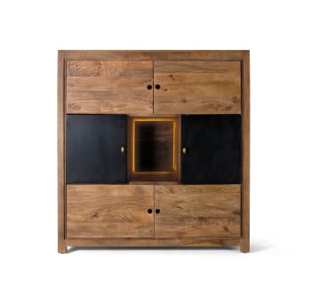 Table d'appoint ajourée en bois de manguier
