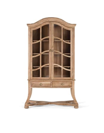 Vitrine en bois d'acacia naturel