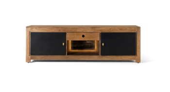 Bancarès - Meuble TV en bois manguier et métal