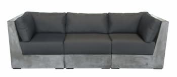 Novum - Loungesofa 3 Sessel aus Beton 230 cm, betongrau