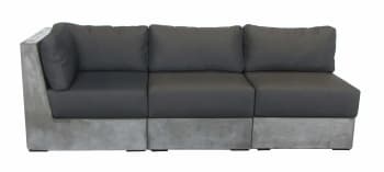 Novum - Loungesofa 3 Sessel aus Beton 220 cm, betongrau