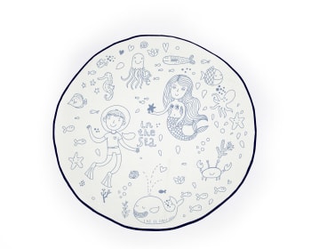 In the sea - Tapis enfants circulaire en piqué à imprimé dans la mer