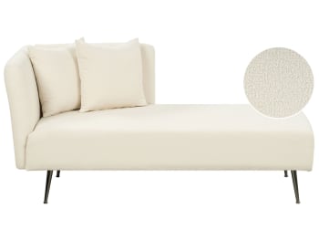 Riom - Chaise longue côté gauche bouclé blanc